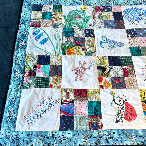 Handmade Baby Quilt with Original Hand-drawn Woodland/farm animals Art
#0911246 - Picture 4 of 13